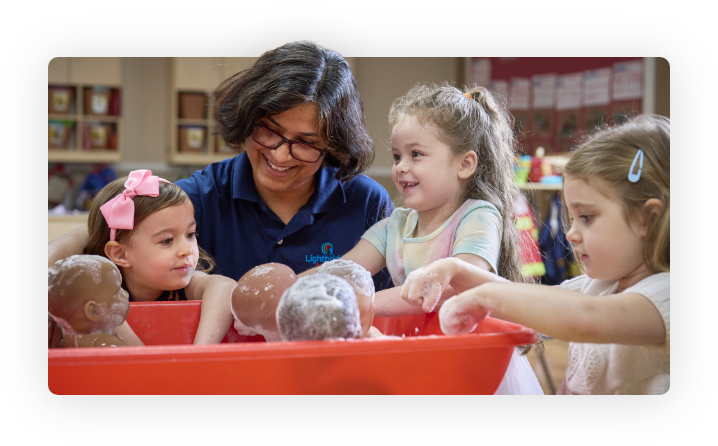 Lightbridge teacher playing with kids